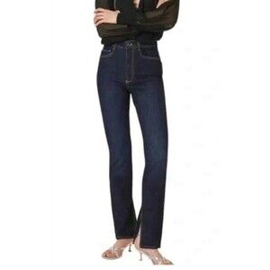 NWT PILCRO Anthropologie 28 Split Hem Straight Leg Jeans Stretch High Rise R11-7